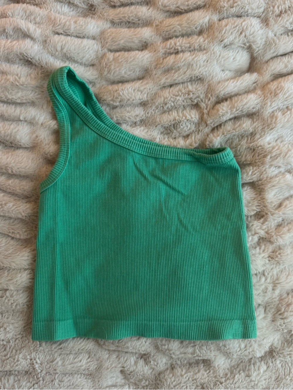 By Together Teal One-Shoulder Ribbed Top
